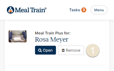 Option to open page or remove yourself.