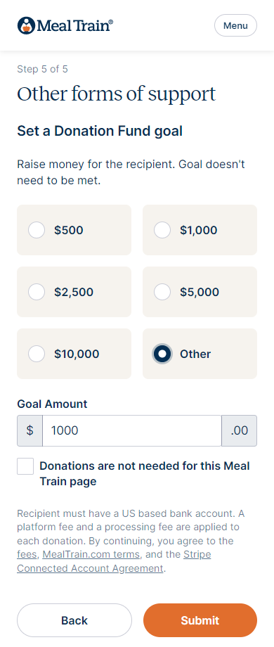 Activate donations to help with groceries or medical expenses.