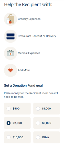 Example shows how to activate the donation fund and what funds can be used for.